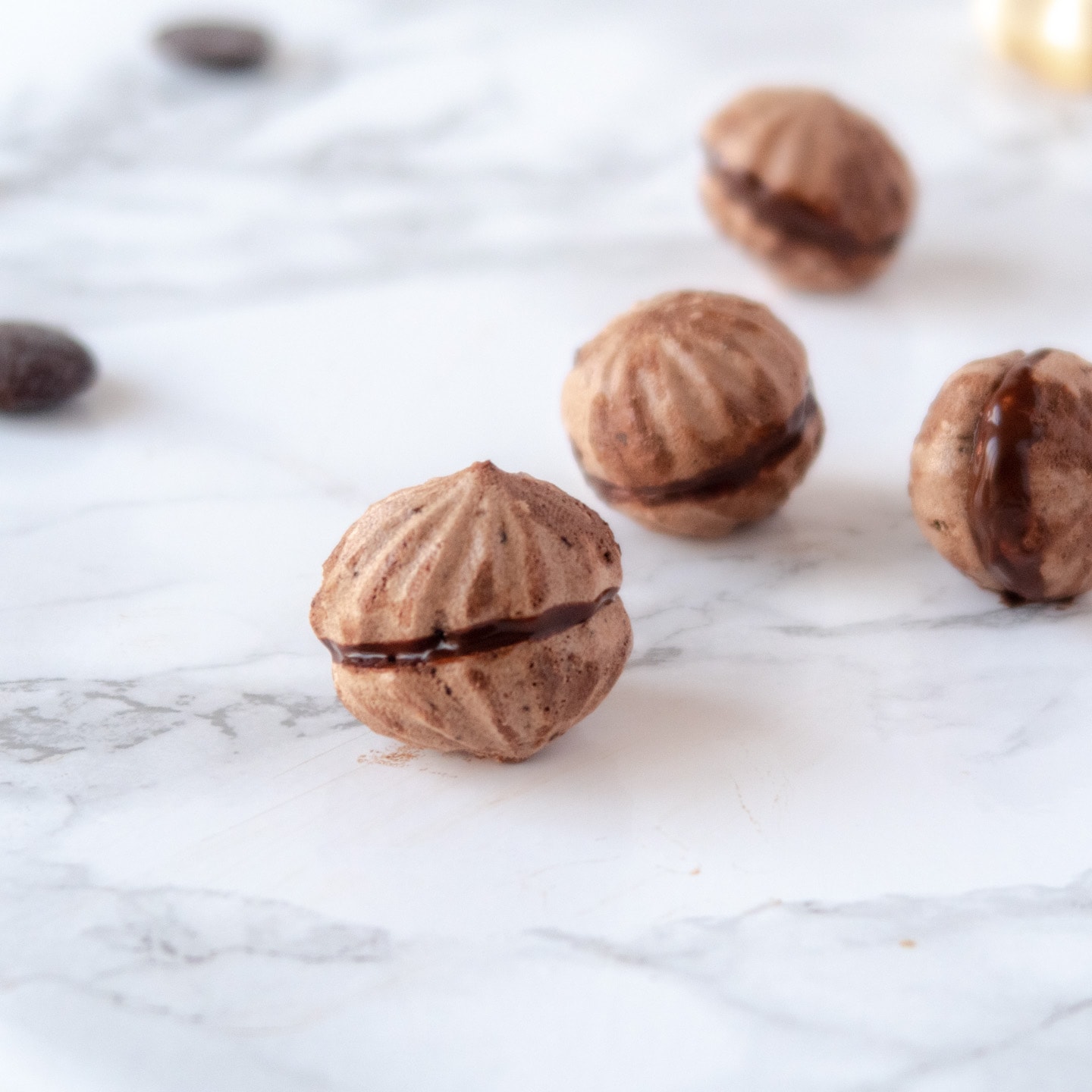 Traditional chocolate meringue kisses