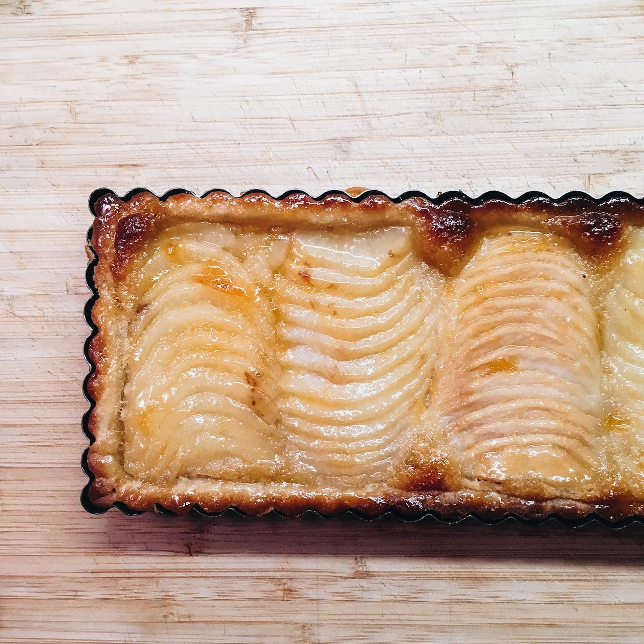 frangipane cream and pear tart