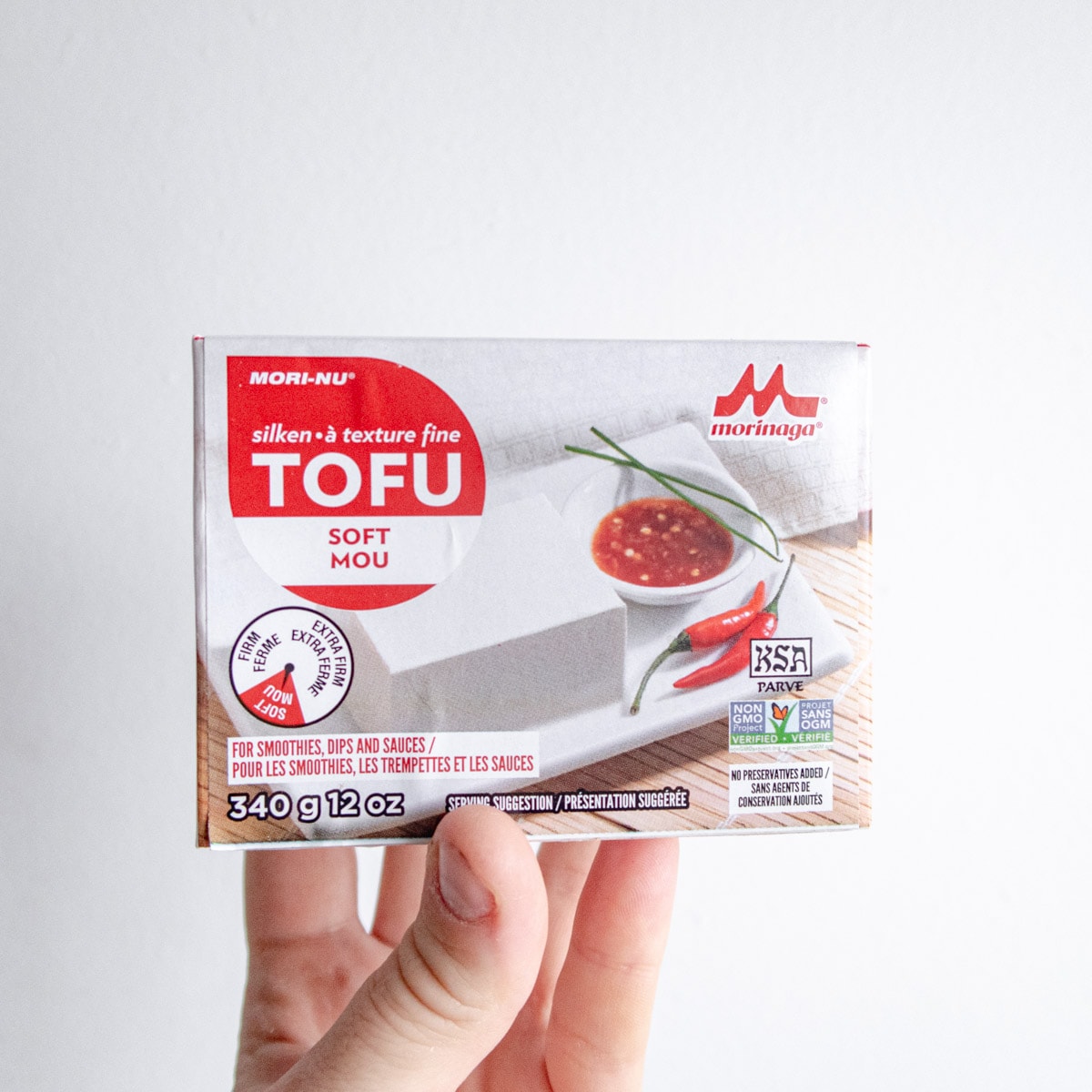 Box of Morinaga brand soft tofu