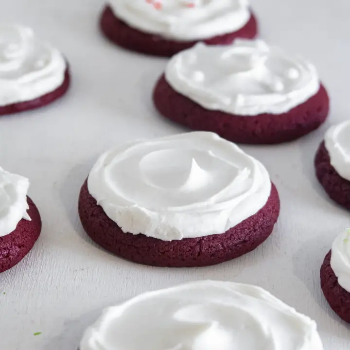 LofthouseStyle Vegan Red Velvet Cookies with Cream Cheese Icing