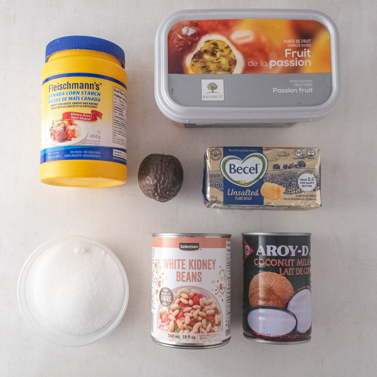 The ingredients needed for this recipe placed on a white background.