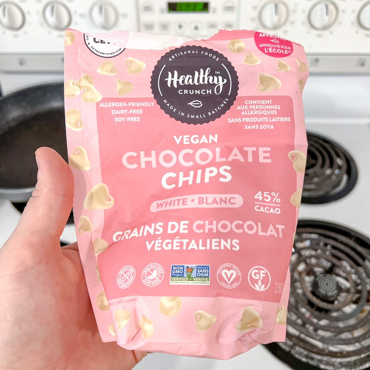 Healthy Crunch vegan white chocolate chips.